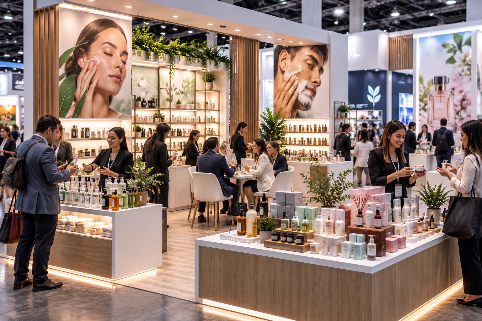 Exhibición de productos de higiene, salud y belleza